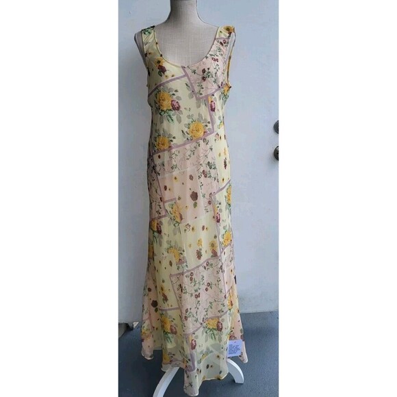 ASOS Design Women's Chiffon Scoop Neck Midi Slip Floral Print Dress Size 10 - Picture 2 of 9